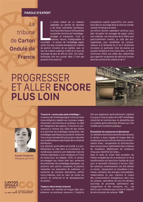 Progresser et aller encore plus loin Carton Ondulé de France