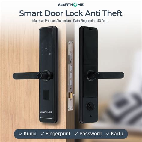 Taffhome Smart Door Lock Anti Theft Fingerprint Password Key Card P