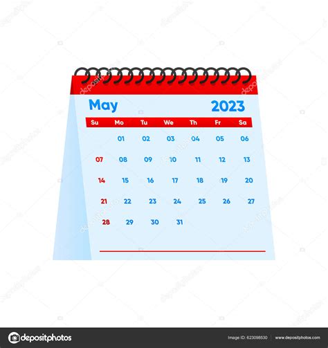 Майский Календарь 2023 Года Простой Минимальный Дизайн Настольный ...