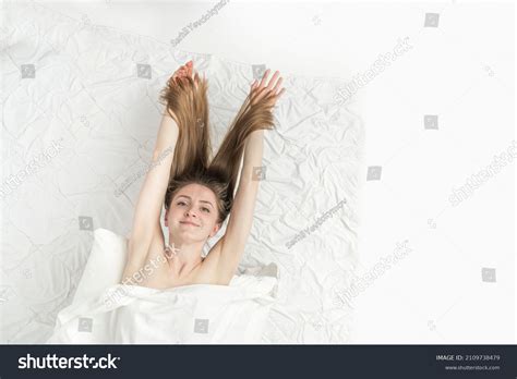 Beautiful Naked Caucasian Woman Lies Bed Stock Photo Shutterstock