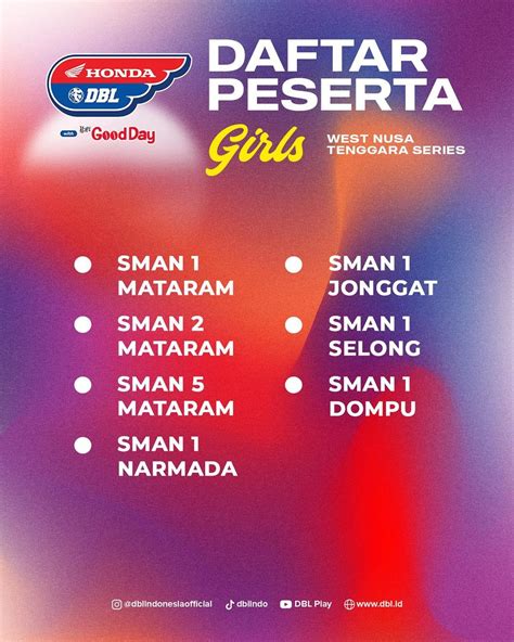 Honda Dbl With Kopi Good Day Mataram Jadwal Peserta Dan Tm Dbl Id