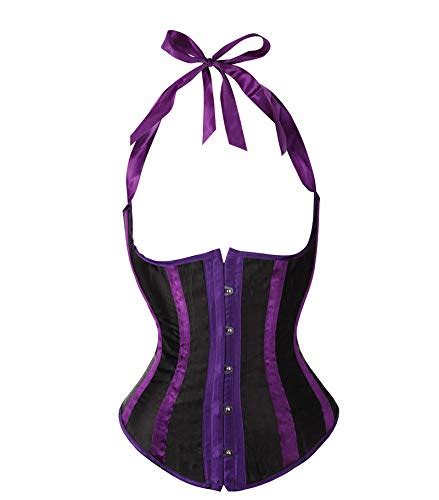 Buy Zzebra Purple Women Sexy Shapewear Plus Size Satin Stripe