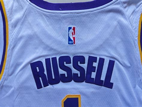 2023 Los Angeles Lakers Dangelo Russell #1 White Jersey - Soccer Jersey ...