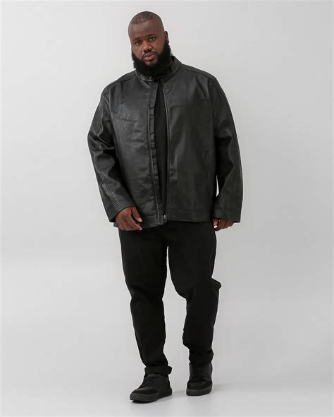 Riachuelo Jaqueta Plus Size Masculina De Poliuretano Preta Allman