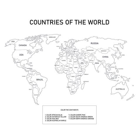 Map Of The World Worksheet