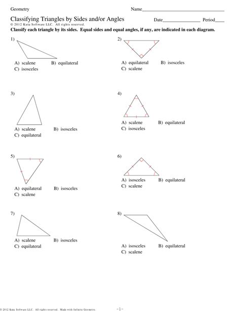 Angle Relationships In Triangles Worksheet