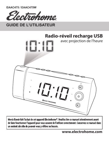 Radio R Veil Recharge Usb Guide De Lutilisateur Avec Projection De L