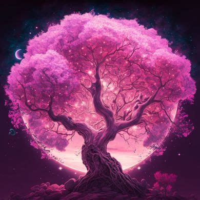 Pink giant tree | Small canvas art, Tree of life art, Tree art