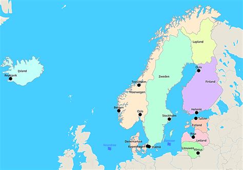 Topografie Scandinavië Estland Letland En Litouwen