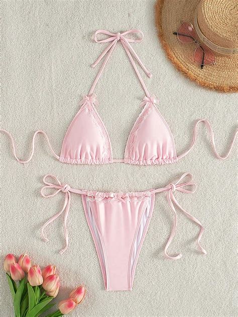 Swim Mod Women Knot Halter Bikini Set Perfect For Summer Beach Vacation SHEIN South Africa