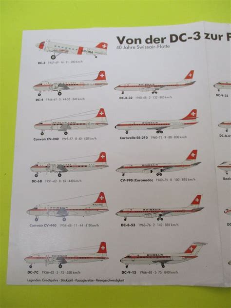 Flyer Swissair DC3 BIS FOKKER 100 AVIATIK Kaufen Auf Ricardo