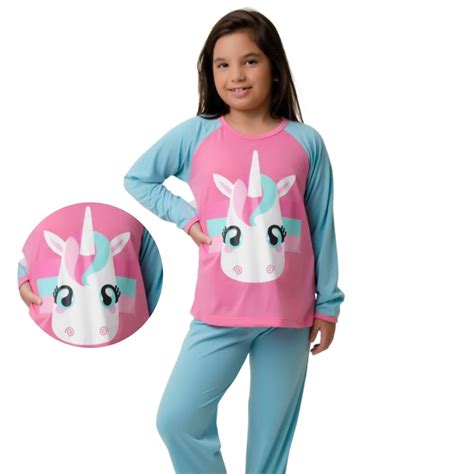 Pijamas Feminino Infantil - Pijama Feminino Infantil Para O Inverno Frio Modelo Fechado E Com ...