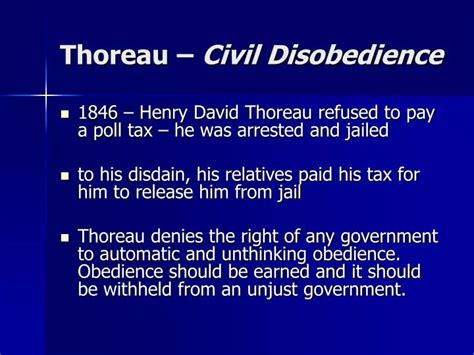 PPT - Thoreau – Civil Disobedience PowerPoint Presentation, free ...