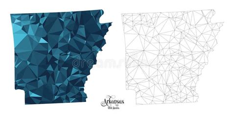 Mappa Bassa Dello Stato Dell Arkansas Negli Usa Illustrazione