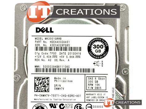 MK3001GRRB-DELL - Used - DELL / TOSHIBA 300GB 15K RPM SAS 2.5 INCH ...