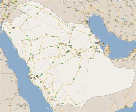 Road Map Of Saudi Arabia