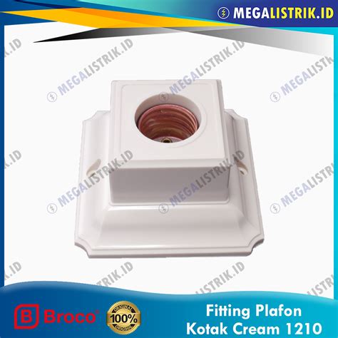 Broco Fitting Plafon E27 Kotak Cream 1210 MEGALISTRIK ID