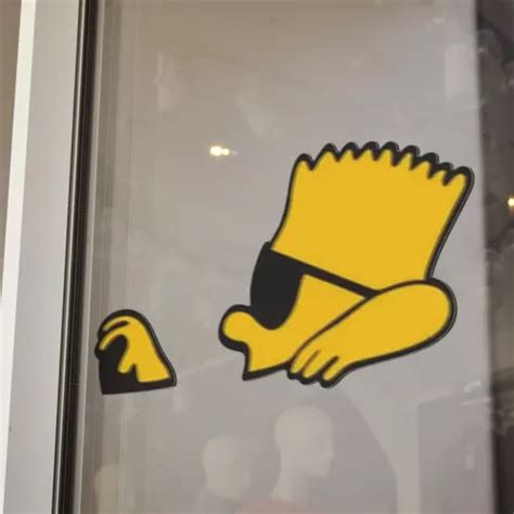 Bart Simpson Dirigindo Kit De Adesivos Para Carro Vidro