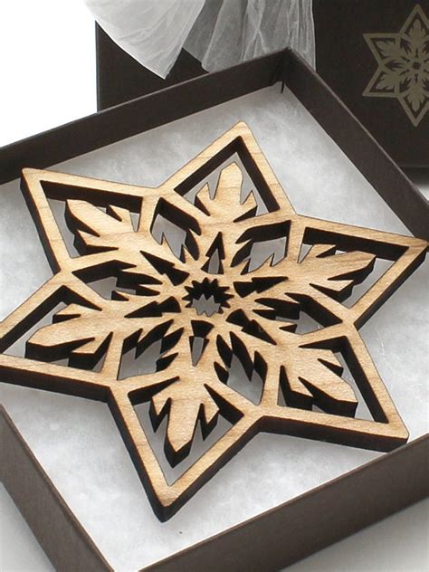 Items Similar To Wood Christmas Ornament Laser Cut Snowflake Design