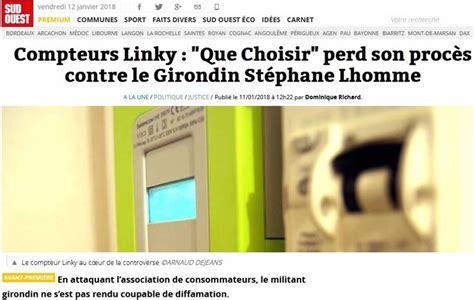 Compteurs Linky Que Choisir Perd Son Proc S Contre Le Girondin