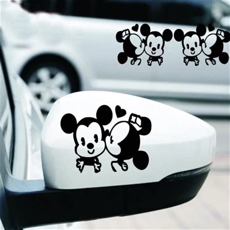 Cute Black/White Lovers Mickey Mouse Car Sticker Car Styling Car ...