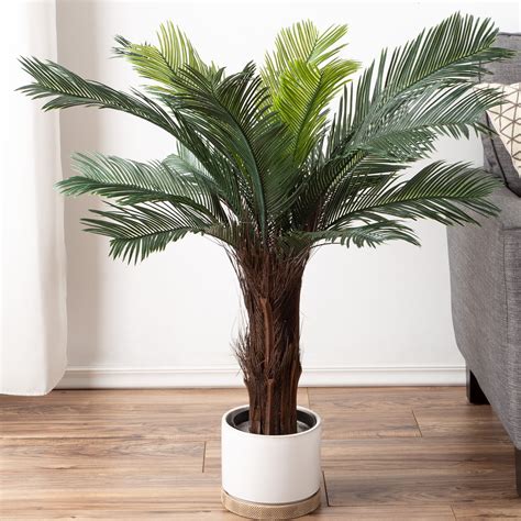 Bay Isle Home Artificial Cycas Palm Tree Foot Potted Faux Plant For