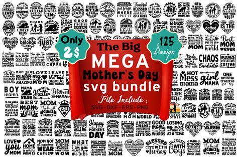 Mega Mothers Day Svg Bundle Graphic By Dollarsmart · Creative Fabrica