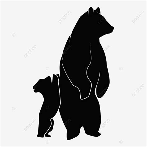 Black Bear Cub Silhouette Transparent Background, Big Bear Cubs ...