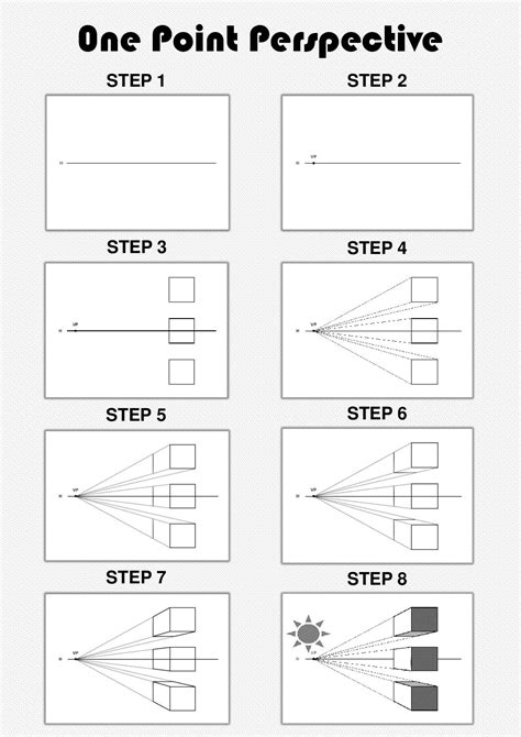 Drawing a Box in One Point Perspective • Teacha! - Worksheets Library