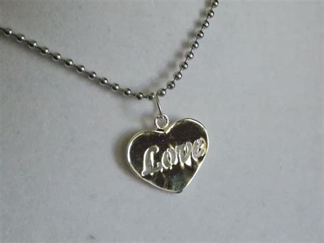 Silver Love Heart Necklace By Treasuredheros1 On Etsy