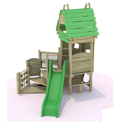 Wooden Playhouse With Slide - (EX-WORK, SHARJAH) - Mister Pet