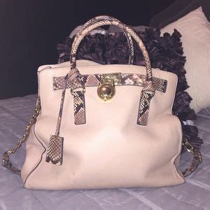 Michael Kors Bags Michael Kors Nude Wsnake Print Hamilton Purse Poshmark