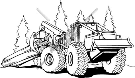 Log Skidder Clip Art | Coloring pages, Log drawing, Firetruck coloring page