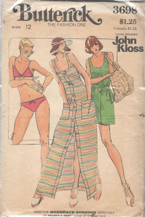 Butterick 3698 1980s Misses Bikini And Button Front Dress Etsy