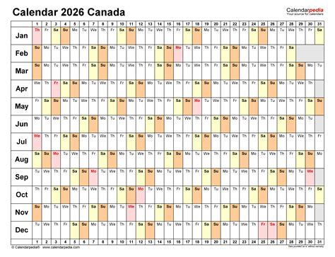 Calendar 2026 Printable Canada: Comprehensive Guide for Canadian Planning