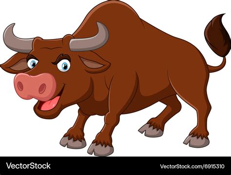 Angry bull cartoon Royalty Free Vector Image - VectorStock