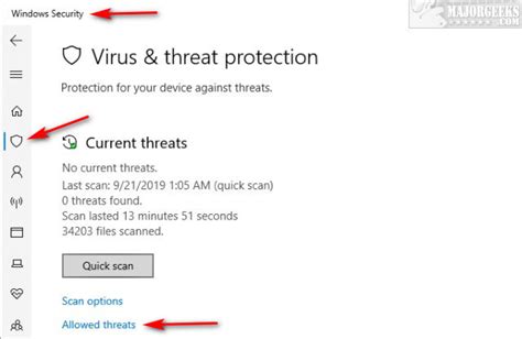 How To Manage Windows Defender Antivirus Found Threats MajorGeeks