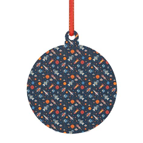 Coaee Spaceships And Stars In Outer Space For Acrylic Ornament Funny