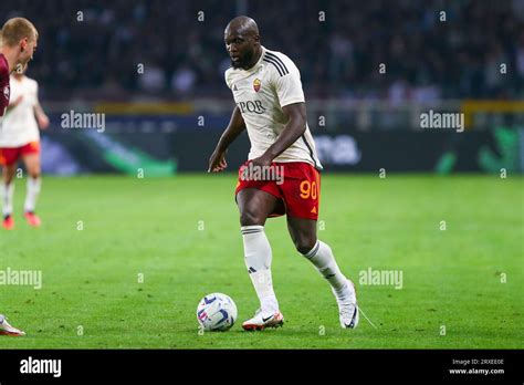 Romelu Lukaku Del AS Roma Durante El Partido De La Serie A Entre El