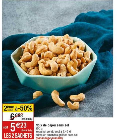 Offre Noix De Cajou Sans Sel Ajouté Daco Bello chez Carrefour Contact