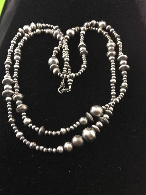 Navajo Necklace Silver Bead Necklace Sterling Necklace Etsy Denmark