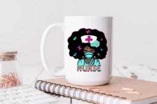 Black Nurse Afro Woman Png Sublimation Graphic By Wood Design