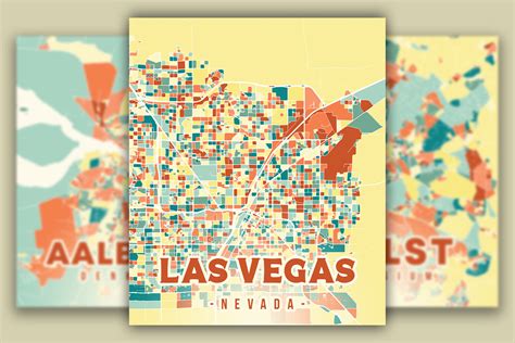 Las Vegas Colorful Map Graphic by Poster Boutique · Creative Fabrica