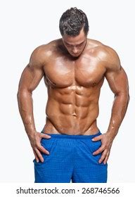 Man Naked Musculartorso Posing Studio Stock Photo Shutterstock