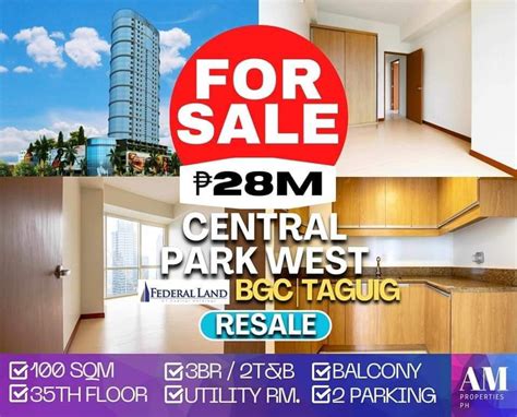 Central Park West Bgc Taguig For Sale 3br With Balcony And 2 Parking