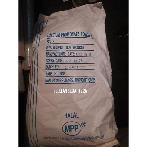 Jual Calcium Propionate Powder Mupro Ex Rrc Food Grade Anti Tengik