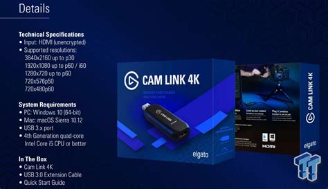 Corsair Elgato Cam Link 4K USB Compact HDMI Capture Card At