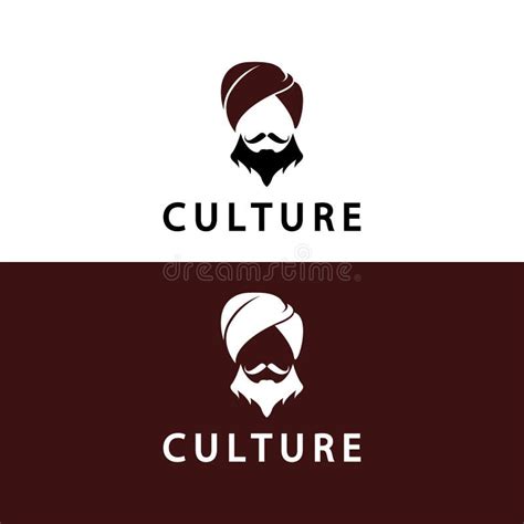 Turban Mustache India Indian Logo Design Vector Illustration Stock ...