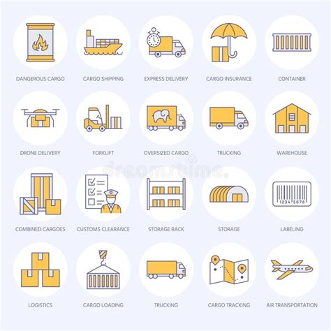 Iconos Lineales De Entrega Y Logística Signos Símbolos Vectoriales