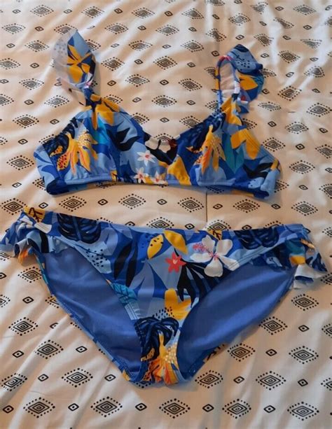 No Boundaries Juniors Bikini Swimsuit Size L Top Xl B Gem